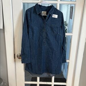 Y11.   Denim Button-Up Tunic/Mini Dress